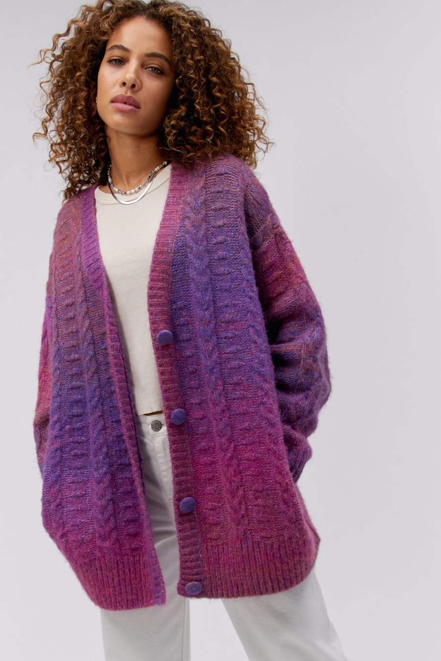 Maglia DAYDREAMER | Cardigan Ombre In Orchidea Selvatica