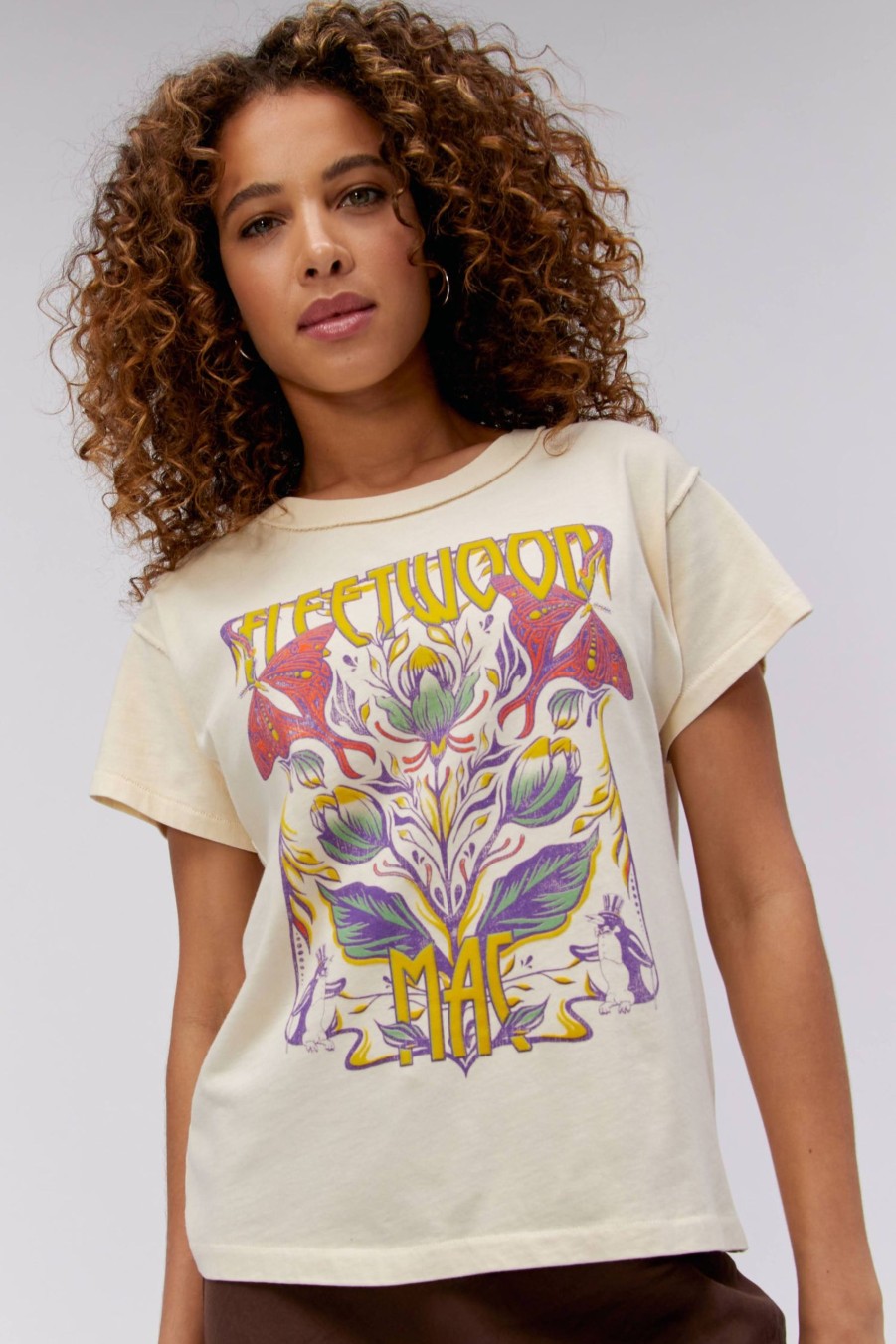 Maglietta DAYDREAMER | T-Shirt Fleetwood Mac Butterflies Reverse Gf In Pergamena