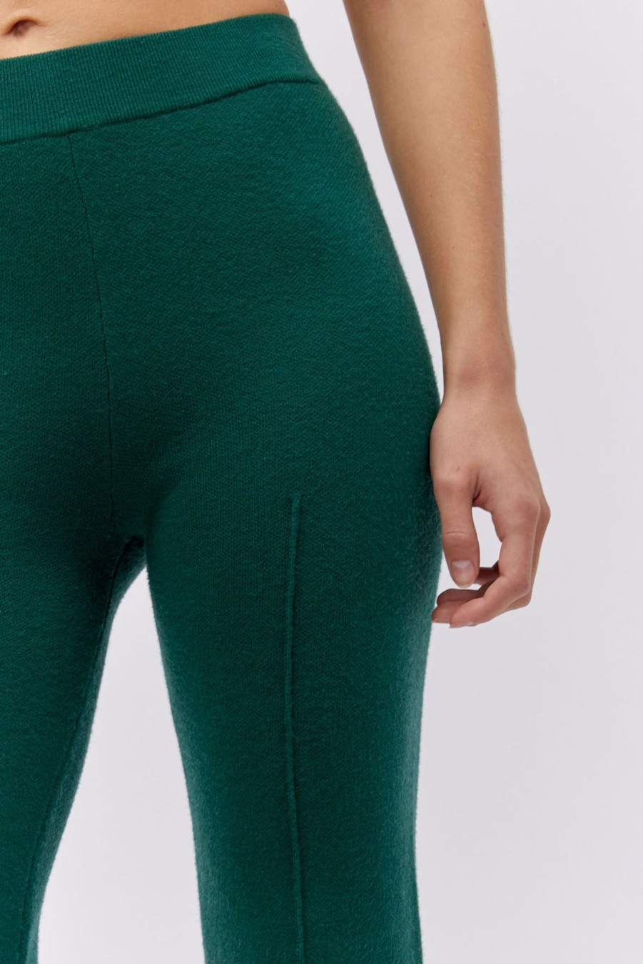 Fondo DAYDREAMER | Pantaloni Con Nervature In Maglia In Verde Cacciatore