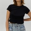 Maglietta DAYDREAMER | T-Shirt Pointelle In Onice Nero