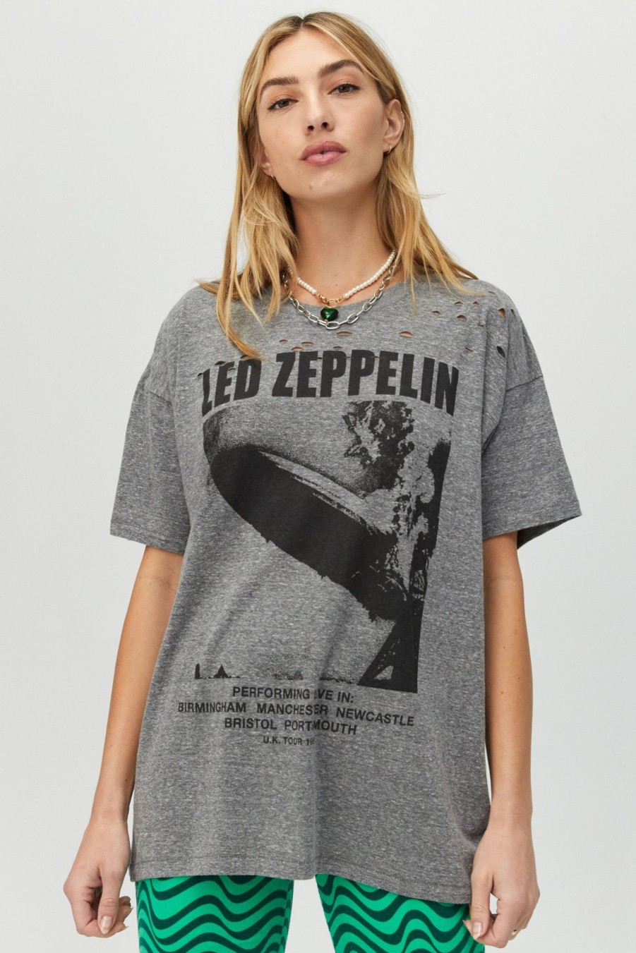 Maglietta DAYDREAMER | Maglietta Merch Dei Led Zeppelin Blimp Del 1969 In Grigio Erica