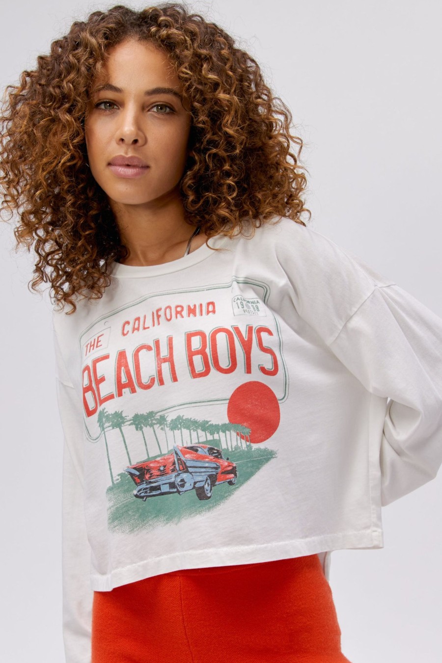 Maniche Lunghe DAYDREAMER | Merchandising Ls Targato The Beach Boys In Bianco Vintage